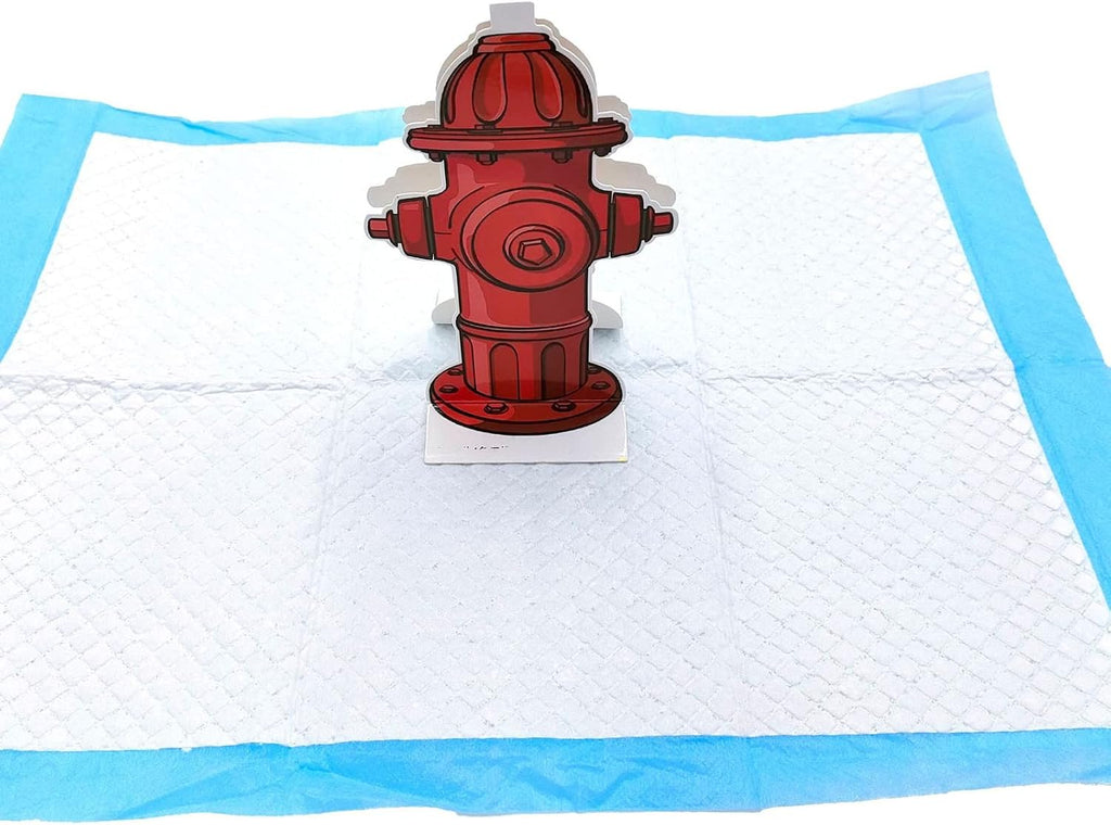 LIZEALUCKY Fire Hydrant Shaped Dog Pee Pad, 10 Pack Absorbent Puppy Training Pads, Leak-Proof Potty Mat for Dogs, Fire Hydrant Design Pee Pad Indoor Outdoor Use