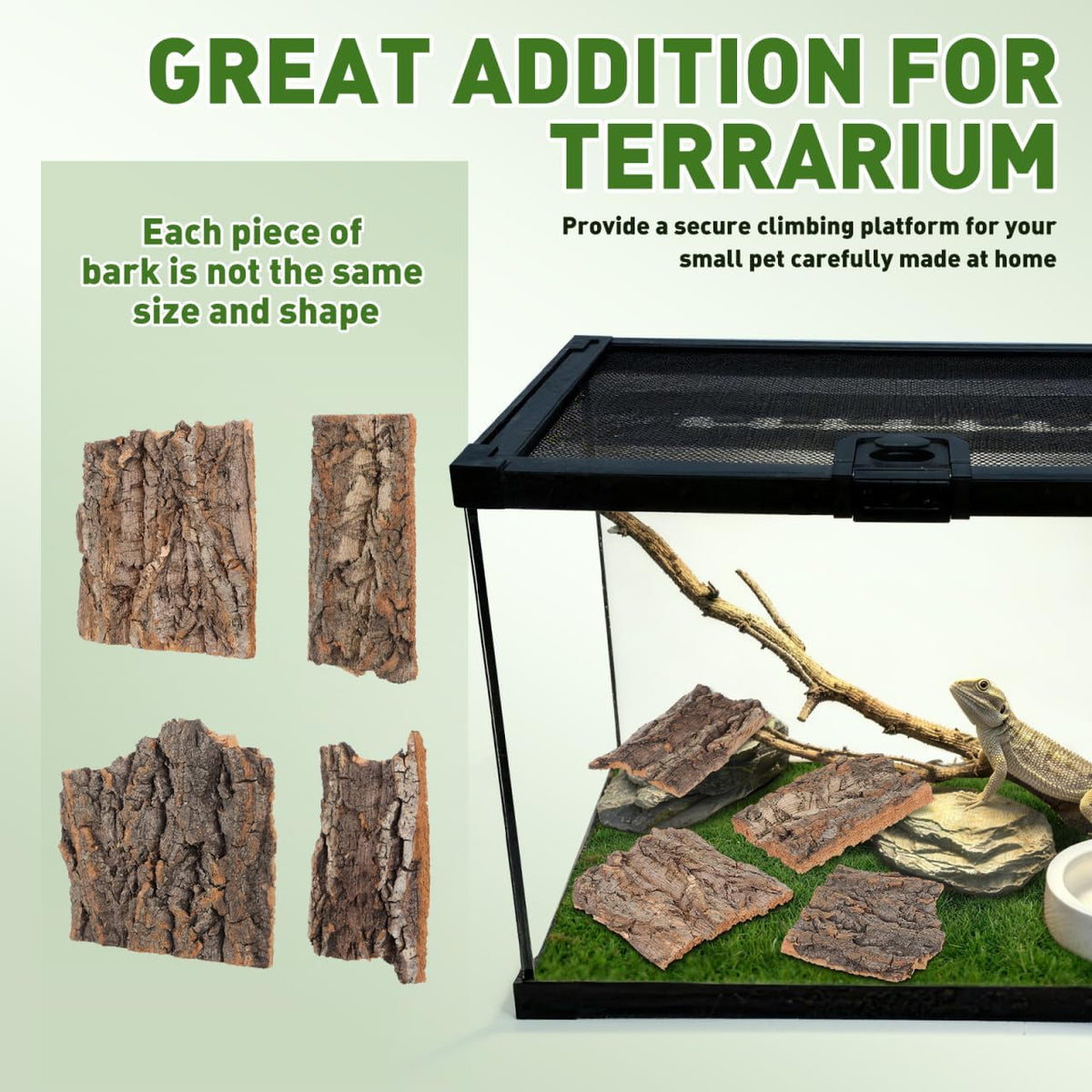 Cork Bark for Reptiles: Reptile Wood and Tree Bark Bearded Dragon Hides