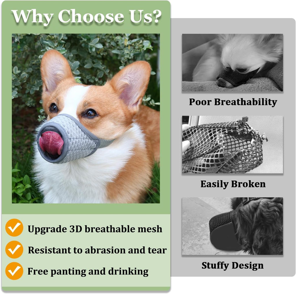 Mayerzon Dog Muzzle, Puppy Soft Mesh Muzzles for Grooming Biting Chewing