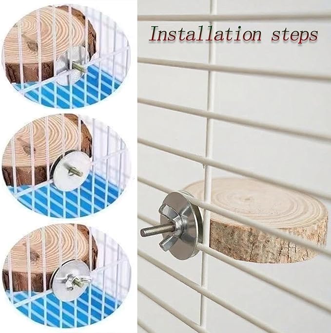 8 PCS Natural Wood Bird Perches Stand - Image 5
