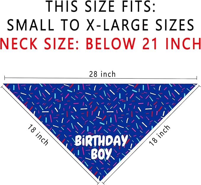 Birthday Boy Dog Bandanas 1 Pack, Pet Scarves - Image 4