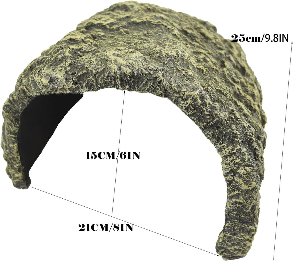 OMEM Resin Reptile Hideout: Extra Large Simulation Rock Cave for Ball Pythons, Lizards, Large Reptile Evasion -Aquarium Turtle Fish Tank Landscaping