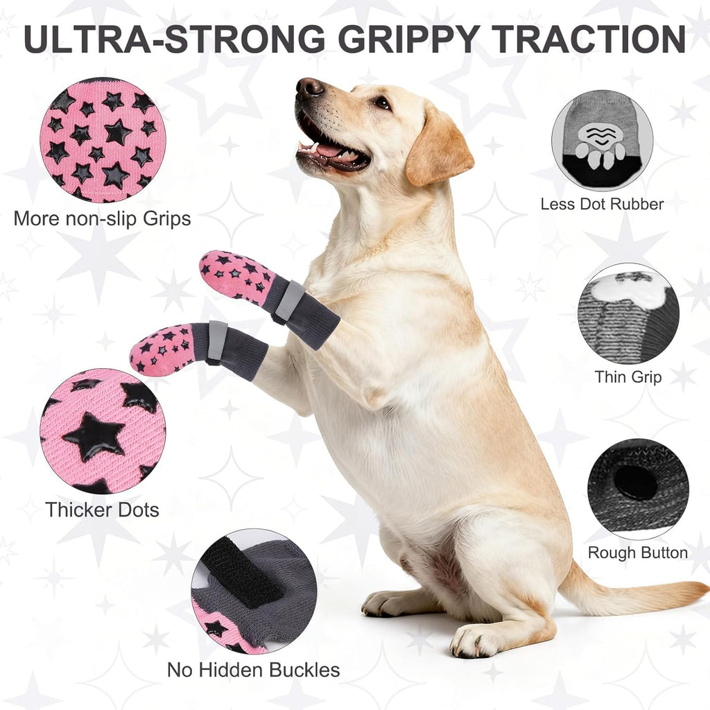 BEAUTYZOO Dog Socks to Prevent Licking Paws Double Sided Grip Traction,4Pcs