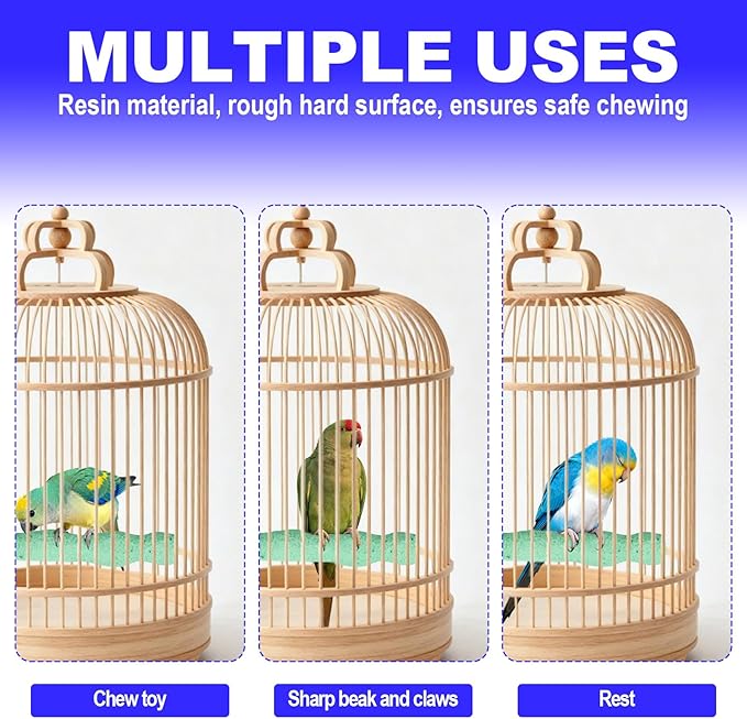 2pcs Bird Beak Grinding Stone, Resin Anti-Slip Beak Grinder Stone Perches Bird - Image 7