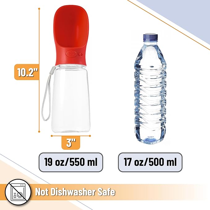 Mr. Pen- Dog Water Bottle, 19 oz, Portable Dog Water Bottle Dispenser, Not - Image 3