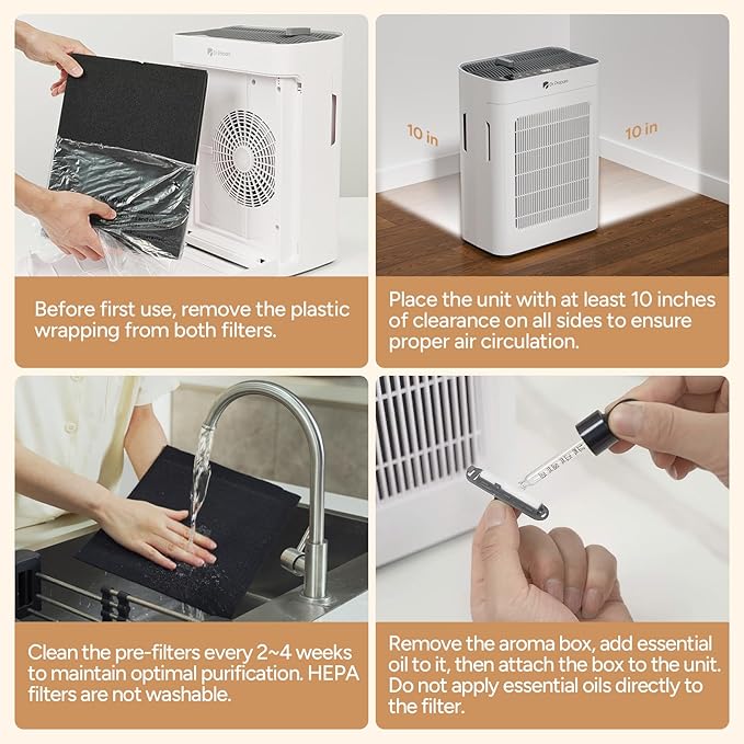 Air Purifier for Home Large Room up to 3000 ft², Dr.Prepare HEPA Double-Sided - Image 8