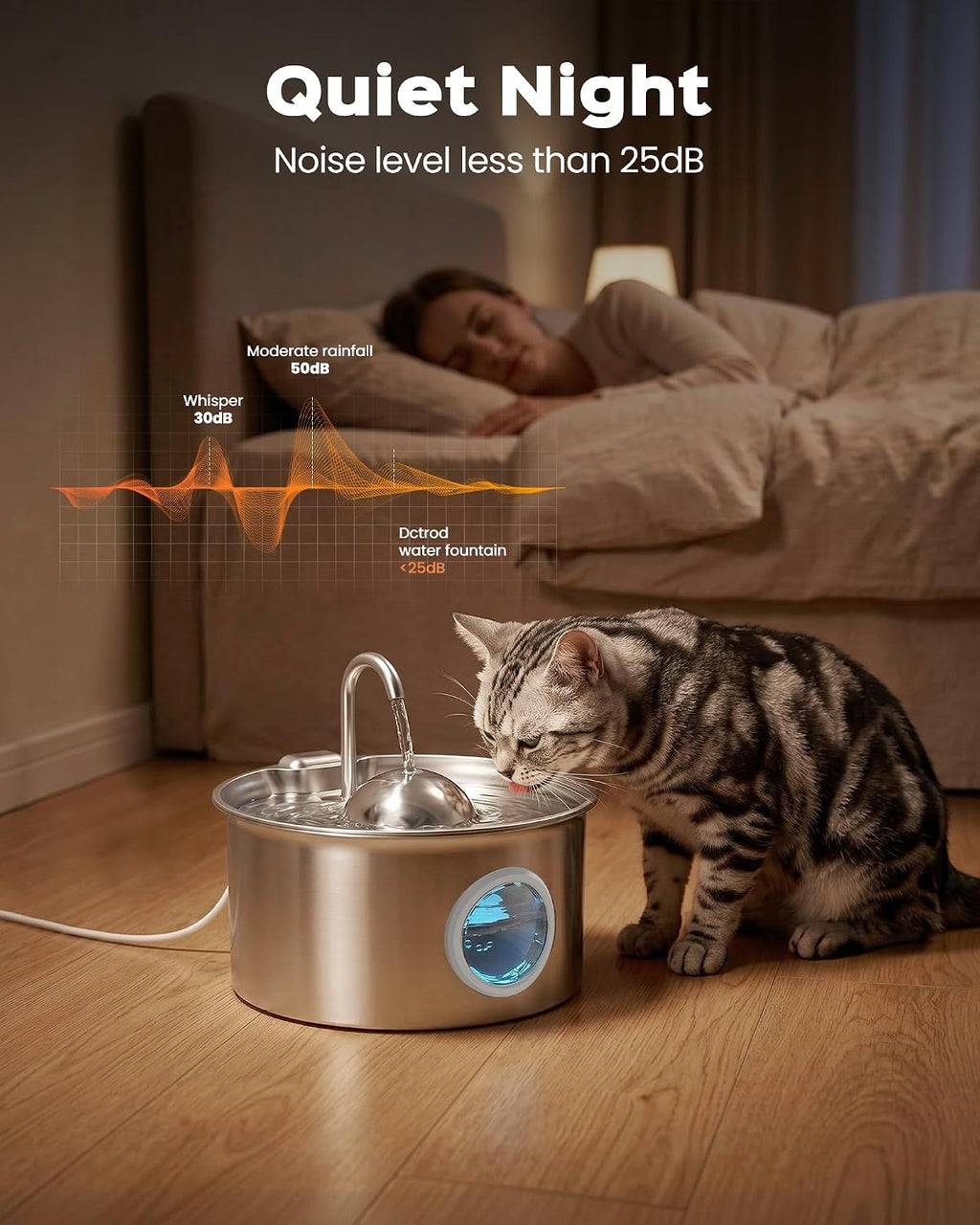 Cat Water Fountain Stainless Steel: Pet Water Fountains for Cats Indoor