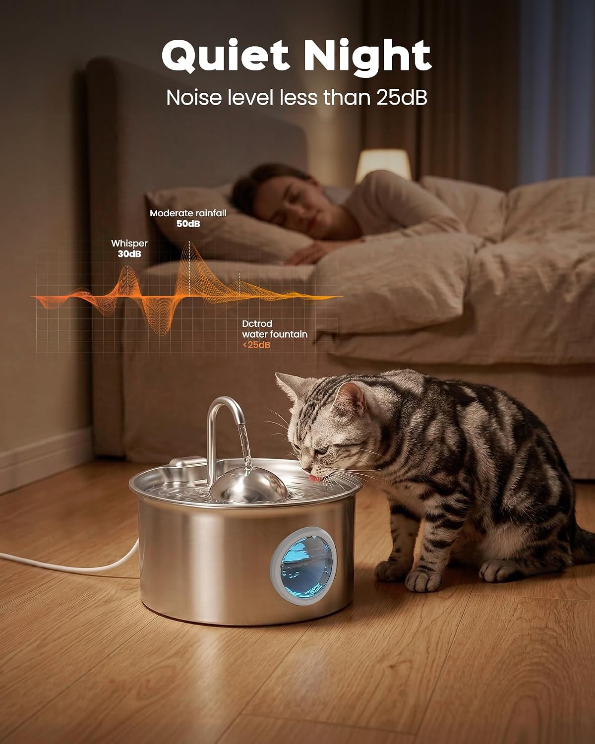 Cat Water Fountain Stainless Steel: Pet Water Fountains for Cats Indoor