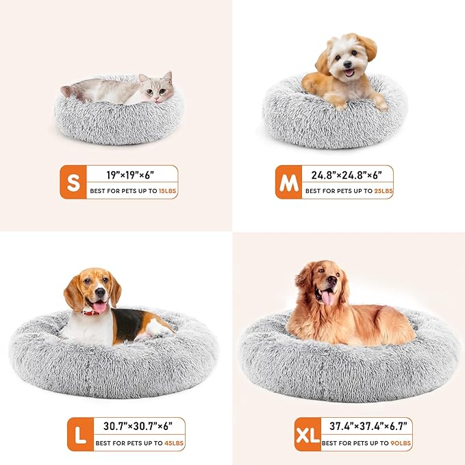 Sweetcrispy Donut Dog Bed, XL Large Round Calming Cat Bed - Image 6