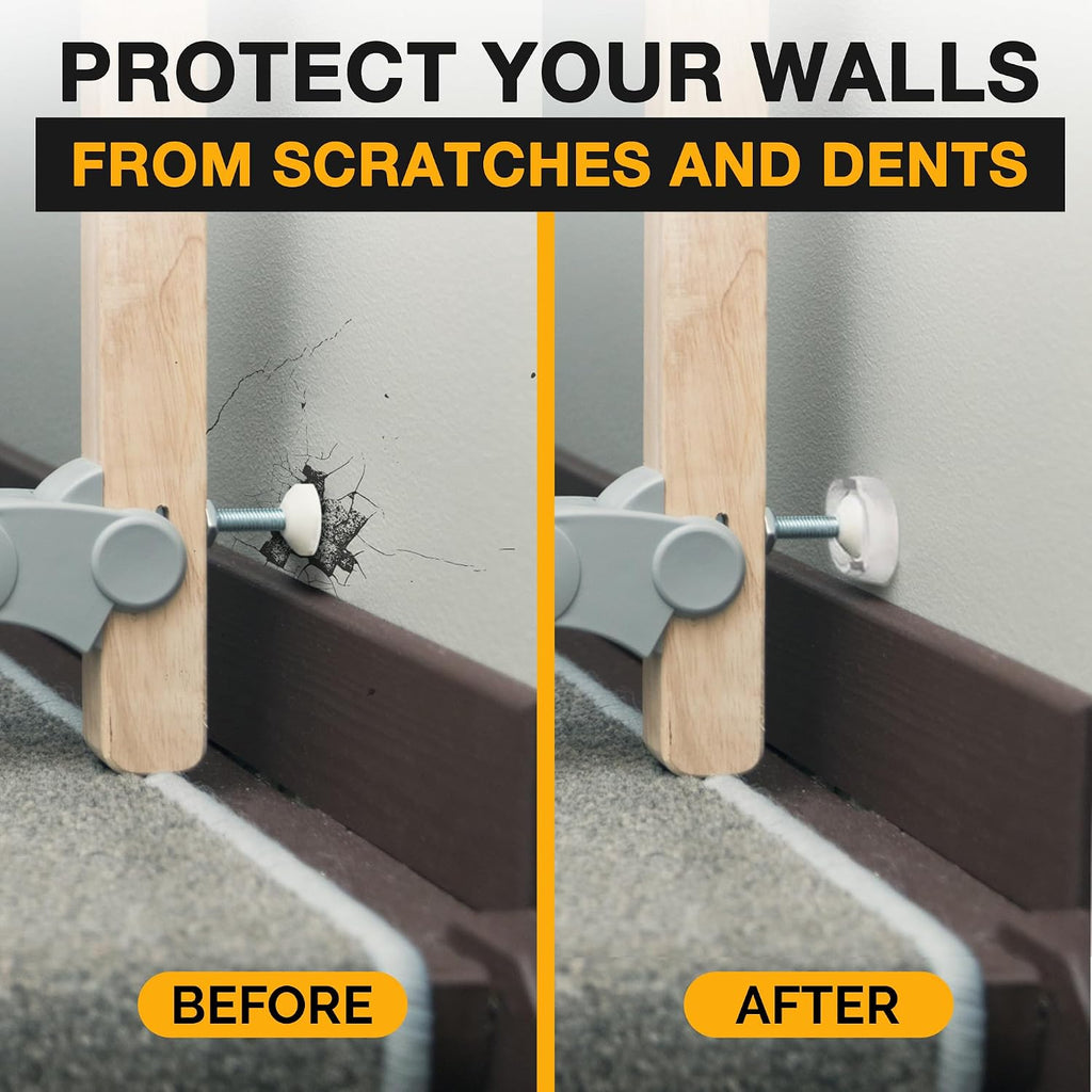 Wall Protector for Baby Gate - Self-Adhesive Clear Doorway Guard - 4 Pack