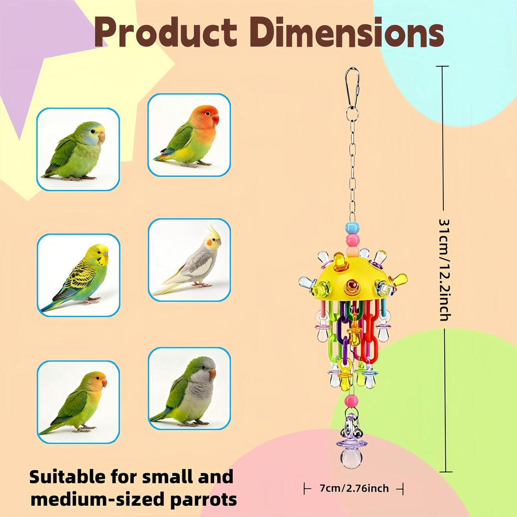 Bird Plastic Toys with Acrylic Pacifiers and Bell