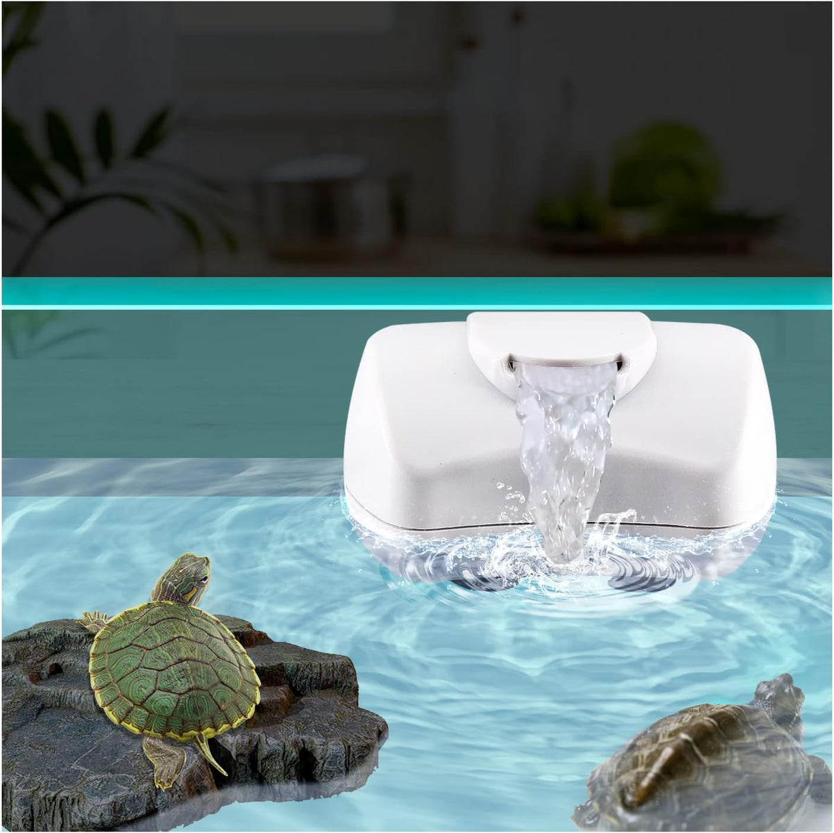 UPETTOOLS Turtle Filter - Internal Filter for Small Fish, Turtle, Shrimp & Amphibian Tanks