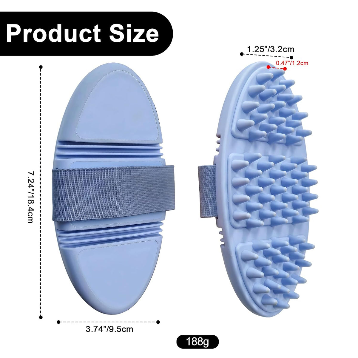 Blue Flexible&Bendable Curry Comb for Horses&Dogs Grooming Brush