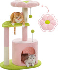 PAWZ Road Flower Cat Tree 32" Small Cat Tower with Curved Perch Bed