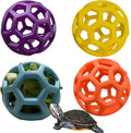 4 Pack Tortoise Treat Ball Set, Turtle Feeder Ball for Foraging Activity
