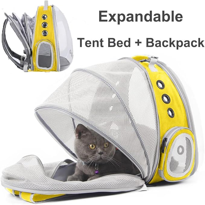 Expandable Cat Backpack Carrier, Fit up to 12 lbs, Space Capsule Astronaut - Image 3