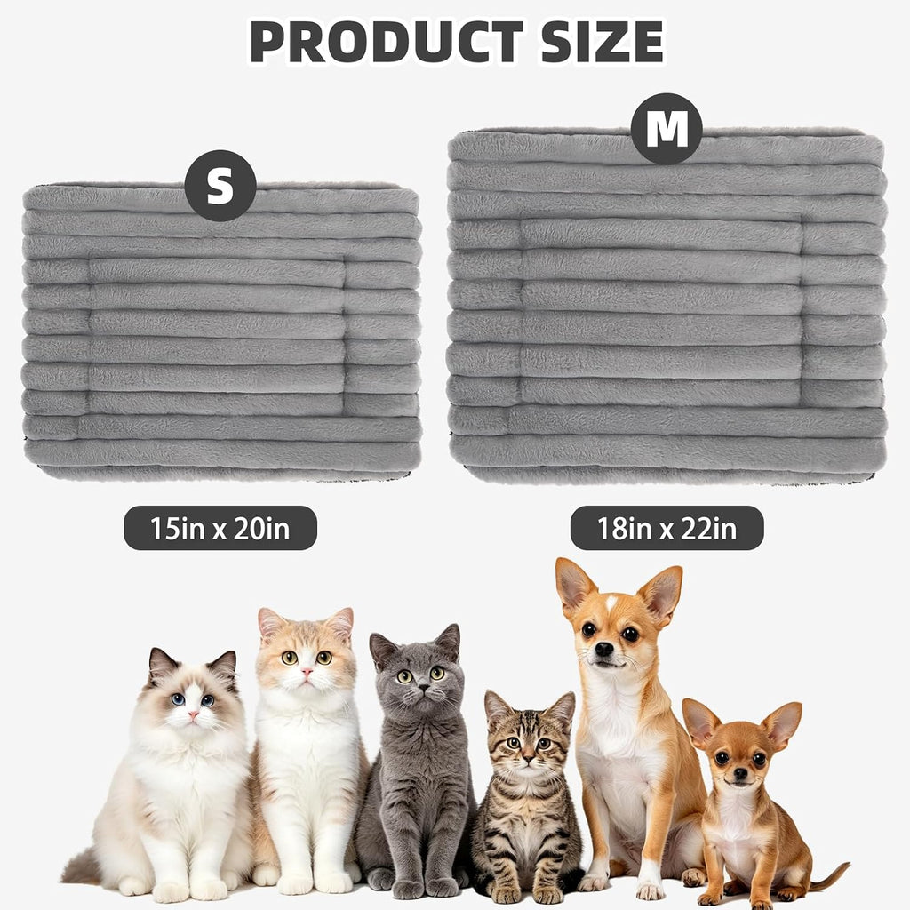PUPTECK Self-Warming Cat Bed, Reversible Pad Pet Mat, 18”x22” Grey/Black
