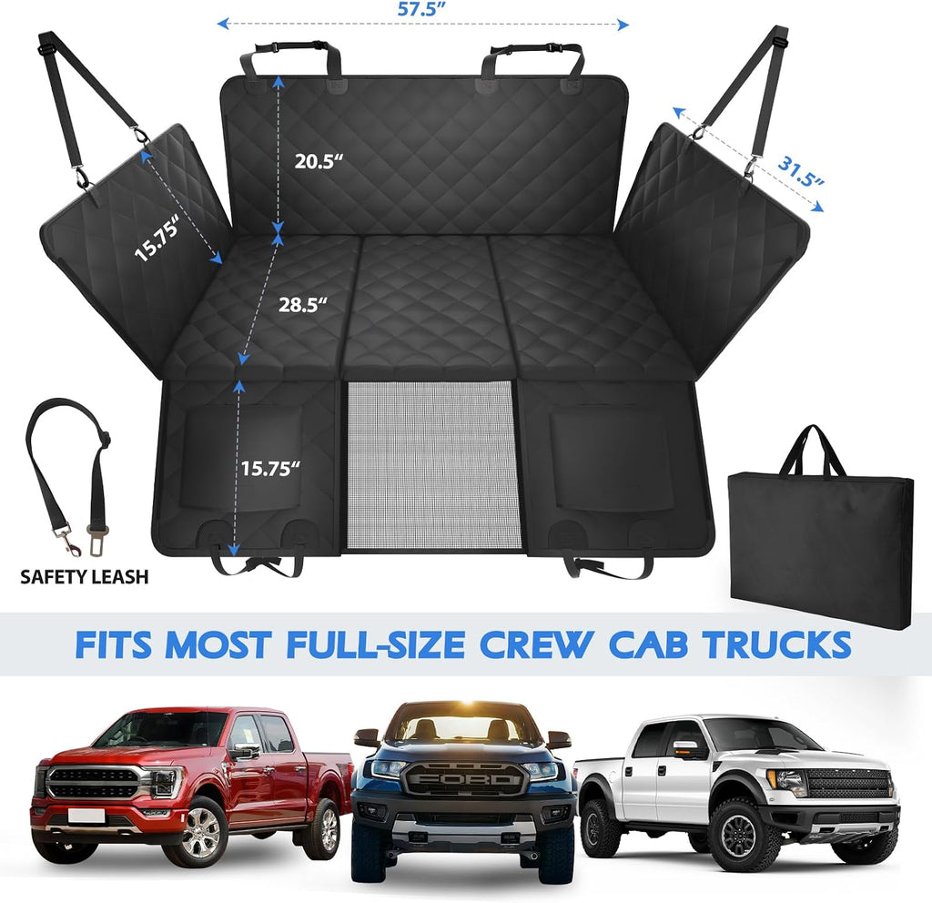 3.0 XL Back Seat Extender for Dogs, Hard Bottom Truck Seat Cover