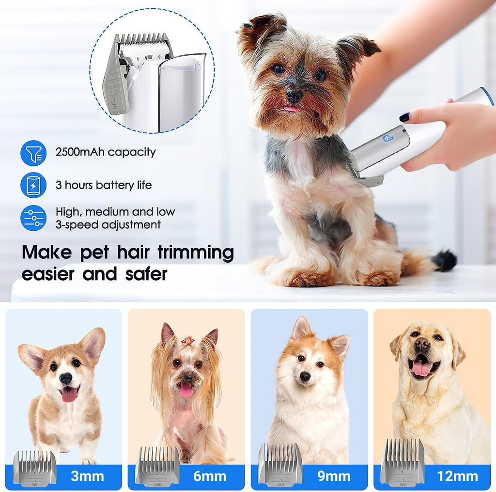 Grooming Kit, 5 in-1 Pet Grooming Vacuum Suction 99% Pet Hair for Dogs Cats, 2L Large Capacity Dust Cup, Low Noise Dog Hair Vacuum for Shedding