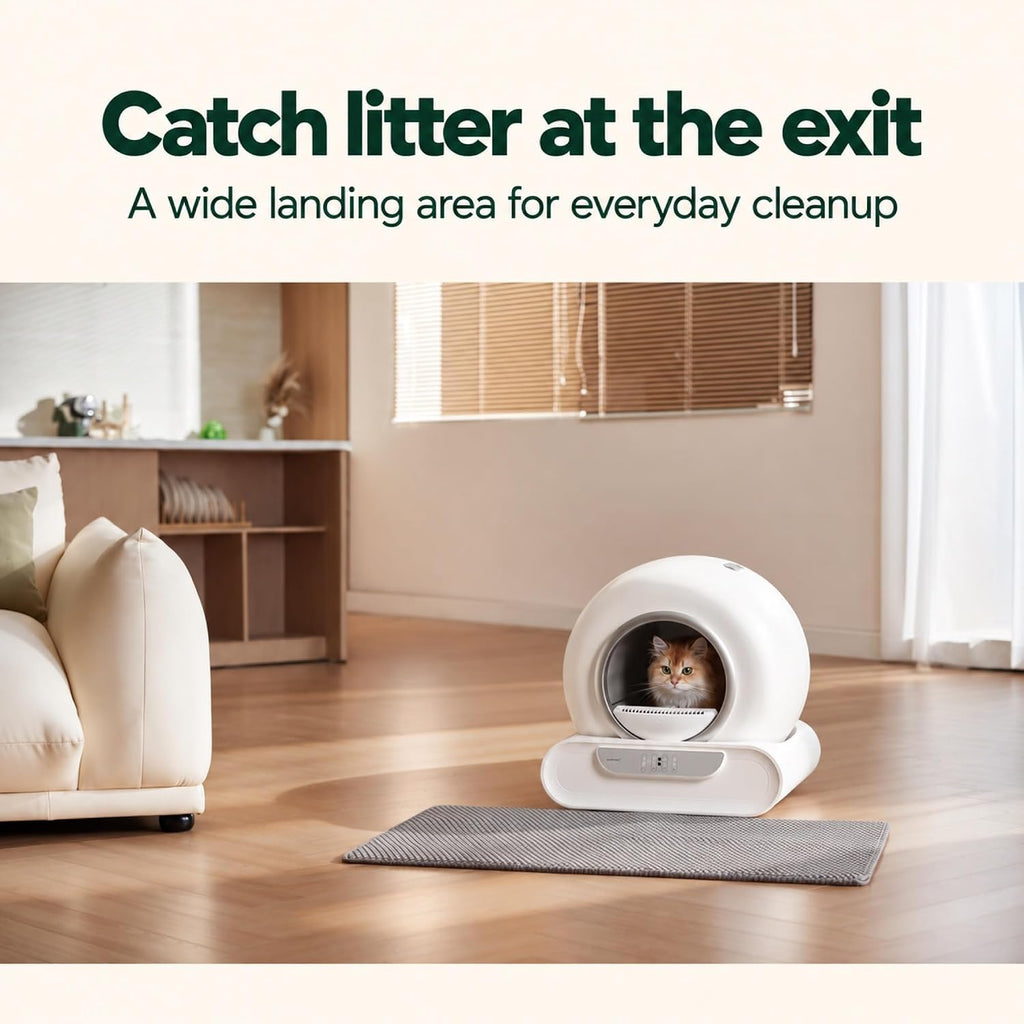 Paw Ballet Cat Litter Mat, Double-Layer Honeycomb, 35.5 x 23.5 in, Grey