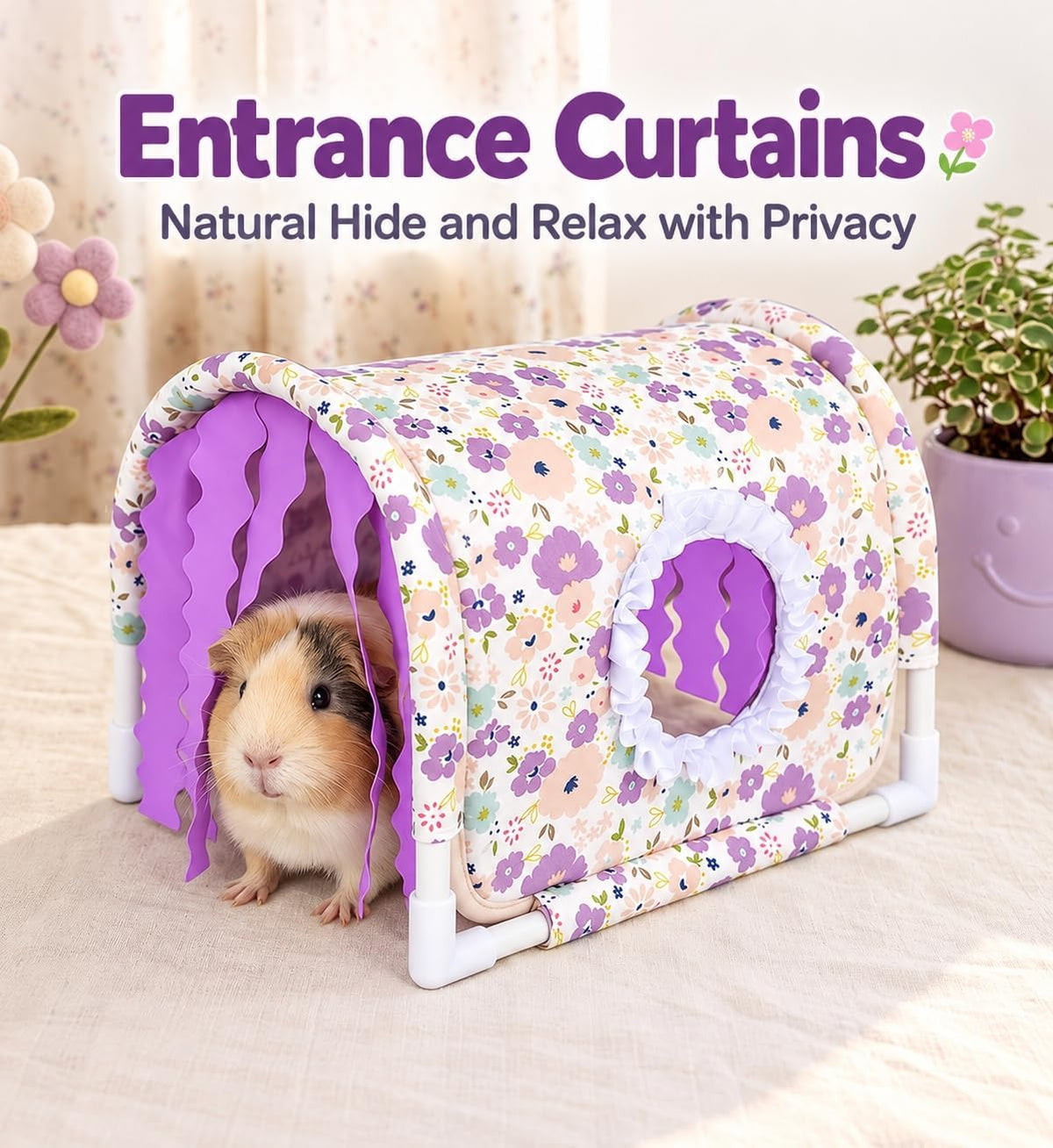ZANTIE Guinea Pig Hideout Tunnel-Bottomess Small Animal Hide Tunnel