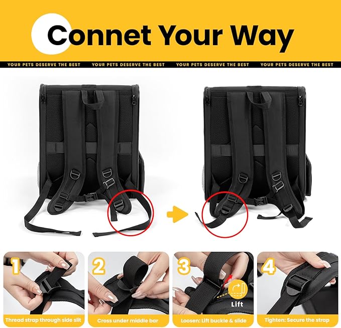 Cat Backpack Carrier for Small Dogs and Cats Fit Up to 15 Lbs, Small Dog - Image 5