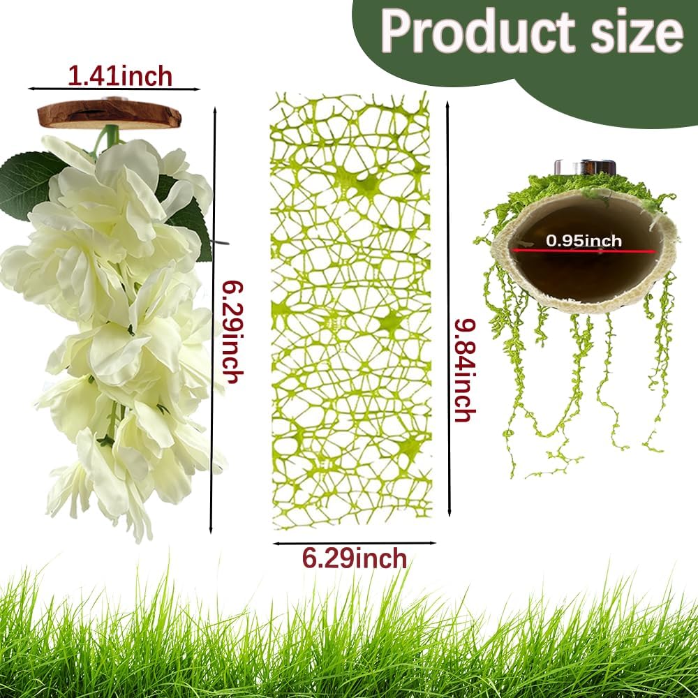 Jumping Spider Accessories Set,Magnetic Jumping Spiders Enclosure Decor,Small Reptile Enclosure Decoration Accessories (White)