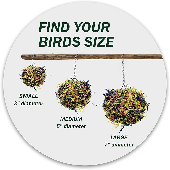 3” Super Shredder Ball Bird Toy - Image 4