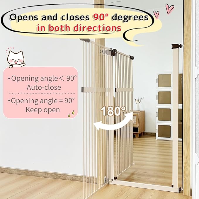 Lumizone Extra Tall Pet Gate 55.12" High Pressure Mounted 30.12"-34.05" Extra - Image 7