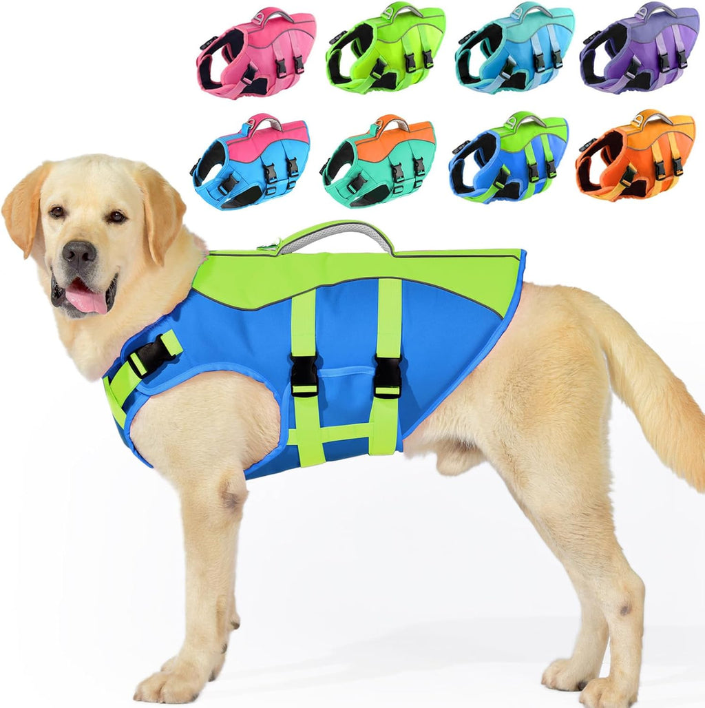 PETDSH Dog Life Jacket Small, High Flotation Dog Life Vest for Swimming Boating, Reflective Puppy Lifejacket with Superior Buoyancy and Rescue Handle, Adjustable Safety Dogs Floating Vests