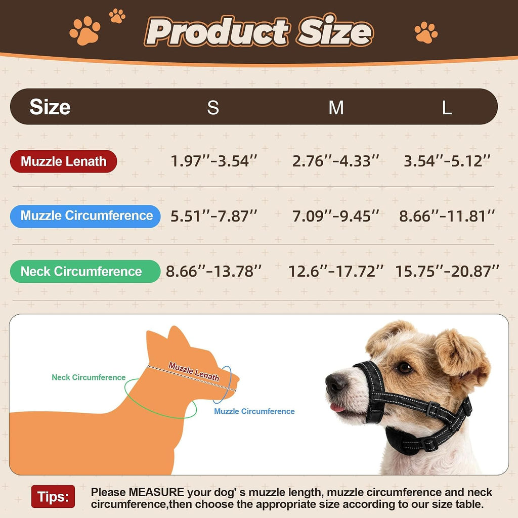 Dog Muzzle, Soft Breathable Mesh, Adjustable for Walk Medium