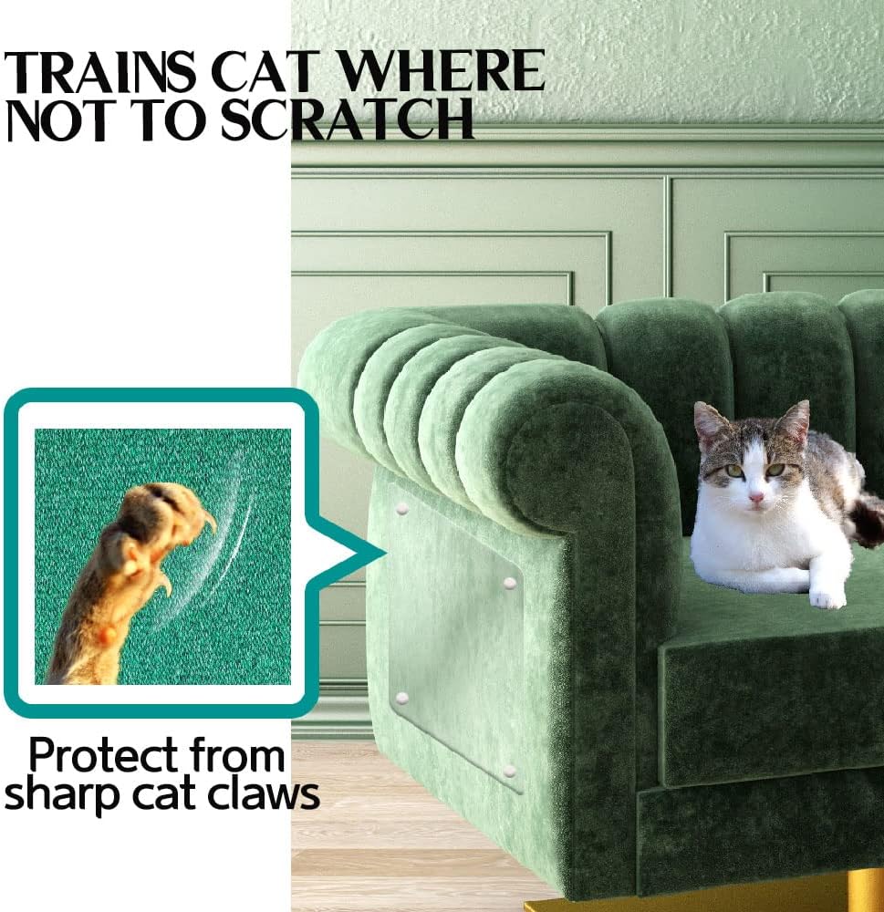 HA SHI Cat Scratch Furniture Protector, Clear, 10 Sheets + 60 Pins