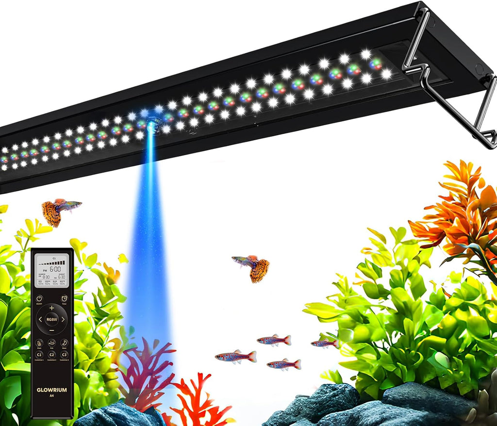 GLOWRIUM 48-53in Freshwater Fish Tank Light, LED Aquarium Light with Moon