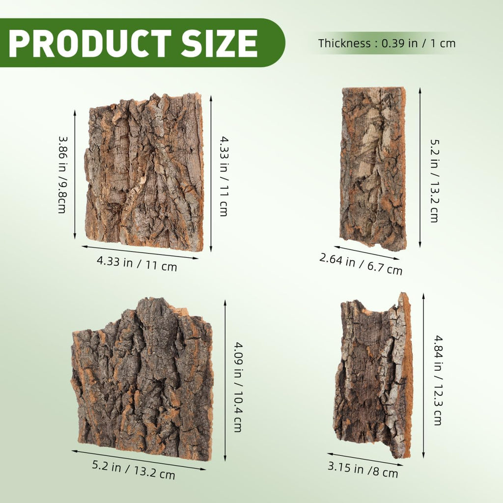 DOITOOL 8 Pcs Reptile Bark Hides, Tree Cork Bark Flats Terrarium Decoration