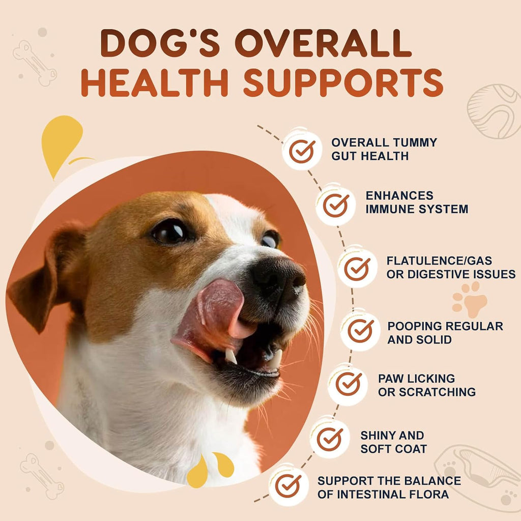 ZEBORA Probiotics for Dogs, Digestive & Itch Relief, 120 Chews