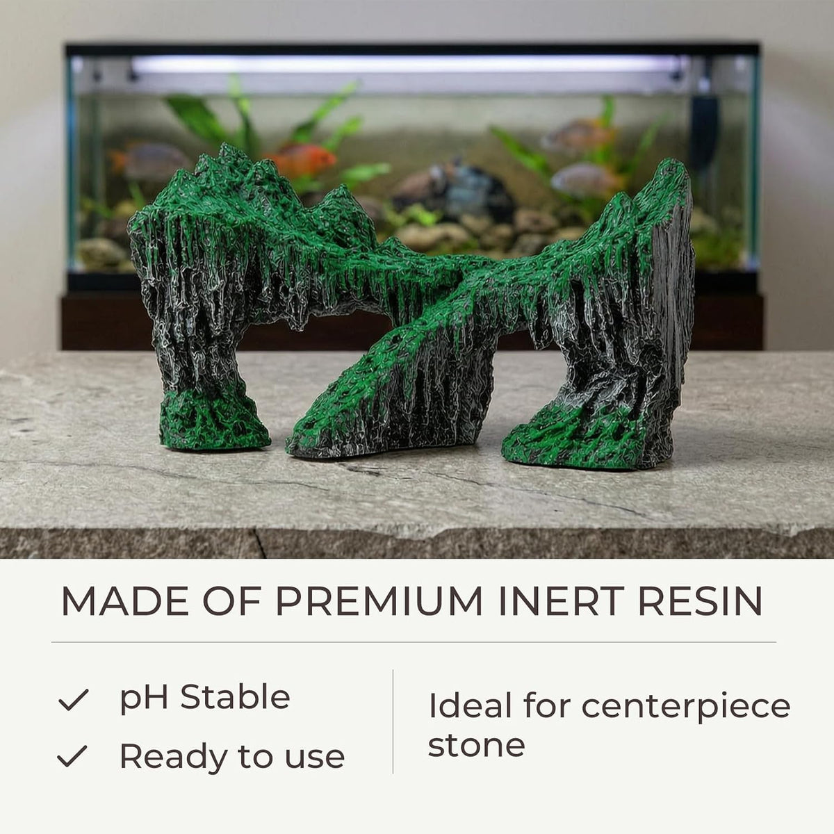 Artificial Large Aquarium Aquascaping Rock, 11" Resin Fish Tank Decor Stone