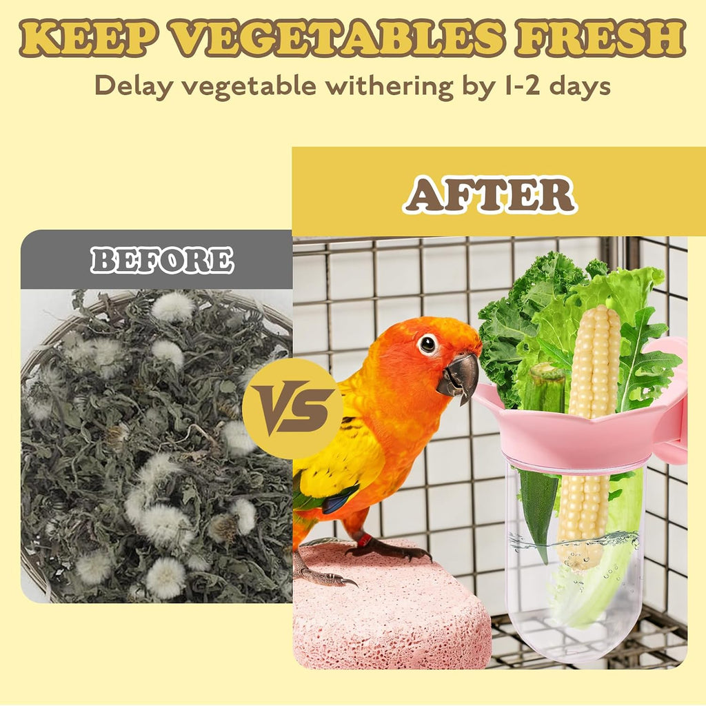 2PCS Vegetable Bird Cage Feeder, Millet Holder for Bird Cage