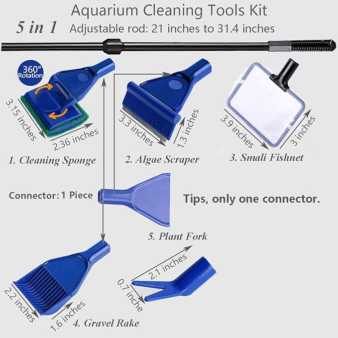 Aquarium Cleaning Tools Kit 5 In 1 Function - Image 2