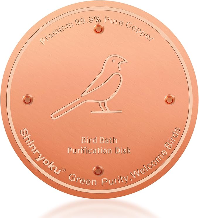 Bird Bath Copper Disk, Premium 99.99% Pure Copper, Less Cleaning Frequency by Shinryoku