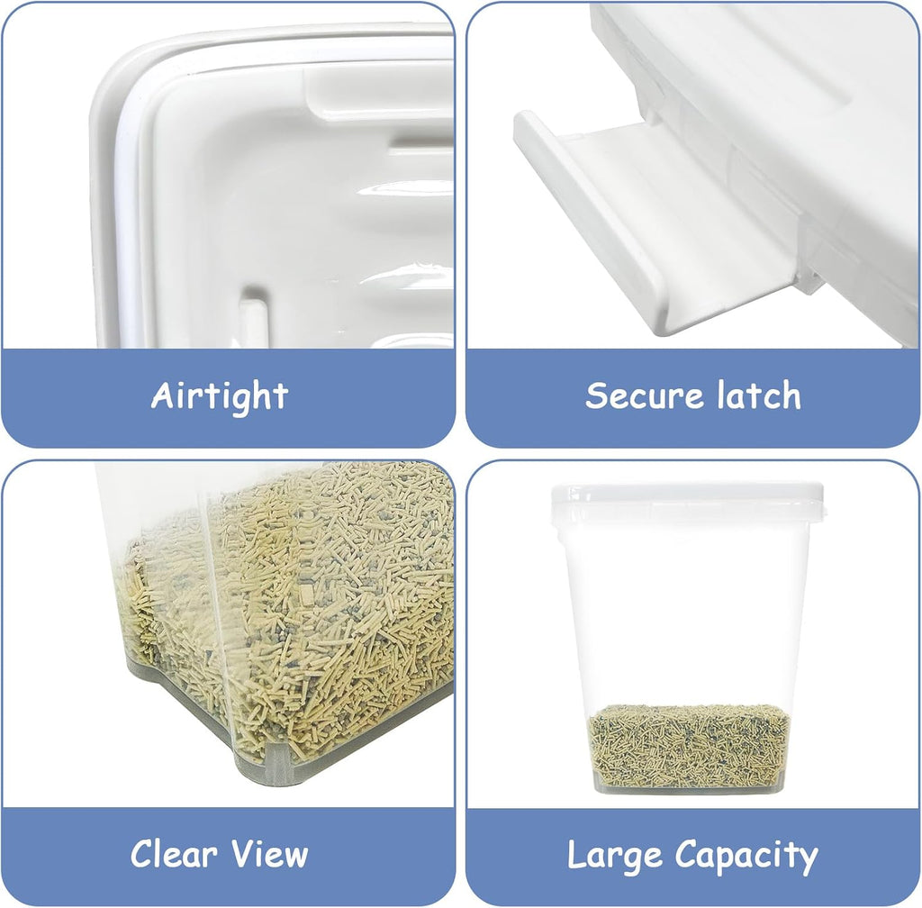 2 Pcs Cat Litter Storage Container Airtight Sealable Lid with Spout Heavy