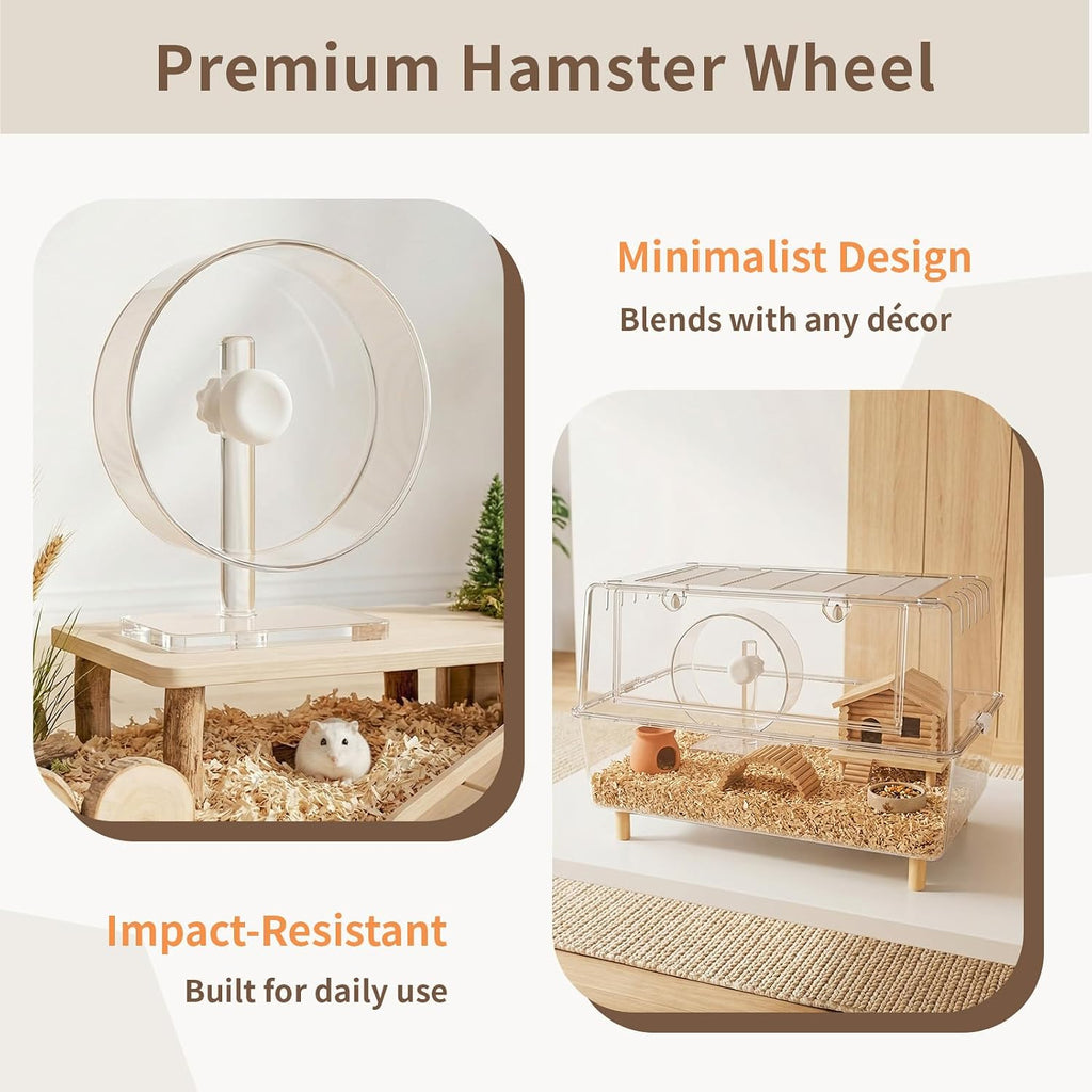 9.5" Silent Hamster Wheel - Clear Running Wheel
