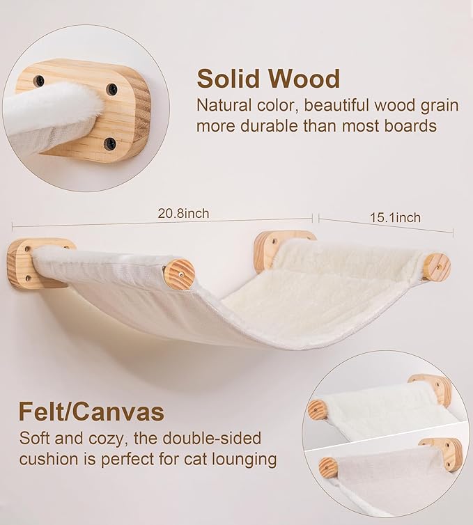 Cat Wall Hammock Set of 3, Wall Shelves - Image 3