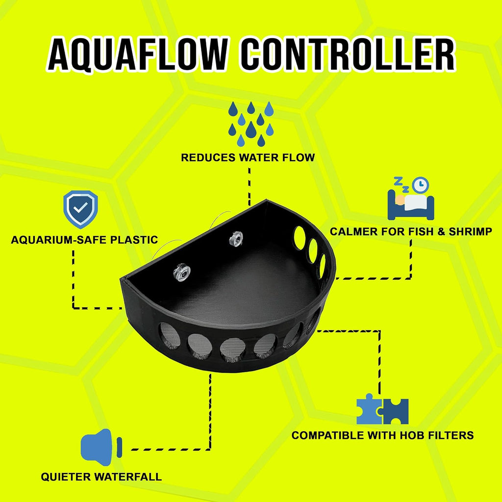 Aquarium Filter Baffle, Universal HOB Filter Compatible, Slow Flow Design for Betta Fish and Shrimp Tanks, 2 Suction Cups for Easy to Install Aquarium (Small)