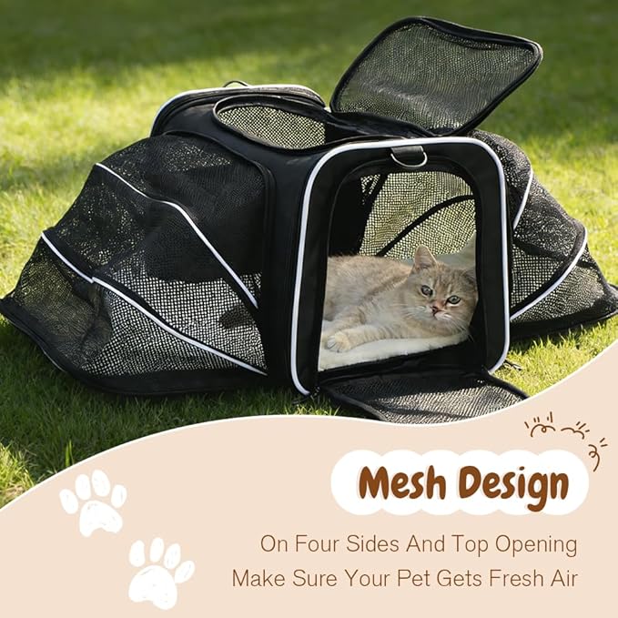 Double Expandable Cat Carrier, Airline Approved Soft-Sided Pet Travel Carrier - Image 7