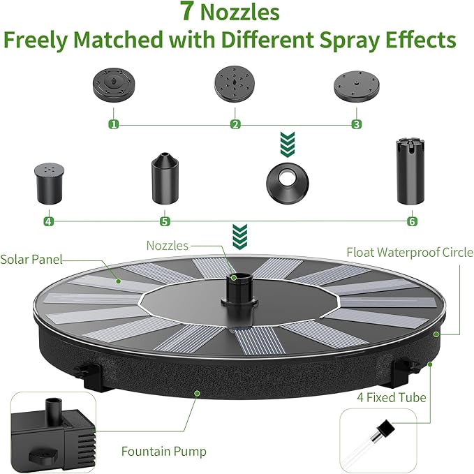 AMZtime 1.4W Solar Bird Bath Fountain - Image 6