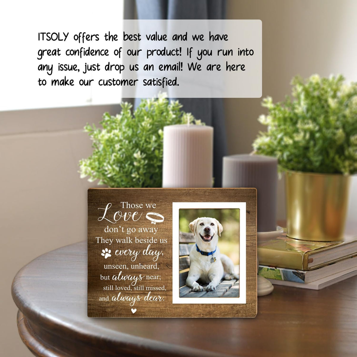Memorial Picture Frame, Pet Picture Frame, Sympathy Gifts for Loss of Loved Pet, Bereavement Gifts for Loss of Dog, Dog Remembrance Photo Frame or Memorial Gift, Fits 4 x 6 In Photo