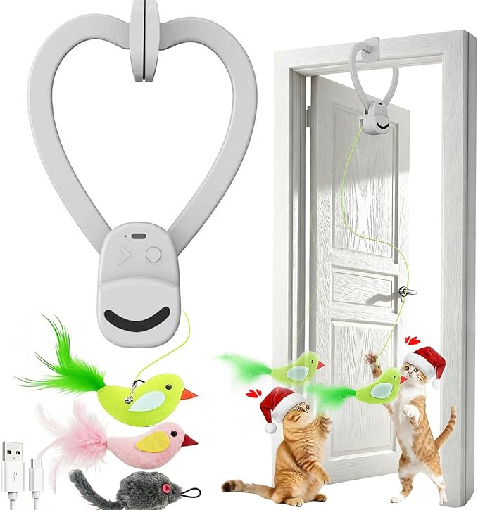 Interactive Cat Toys for Indoor Cats: Automatic Flying Bird Feather Wand Chase by Unknown