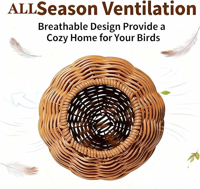 Parakeet Nest Bird Cage Accessories, Chew-Proof Steel Frame & Washable Small - Image 3