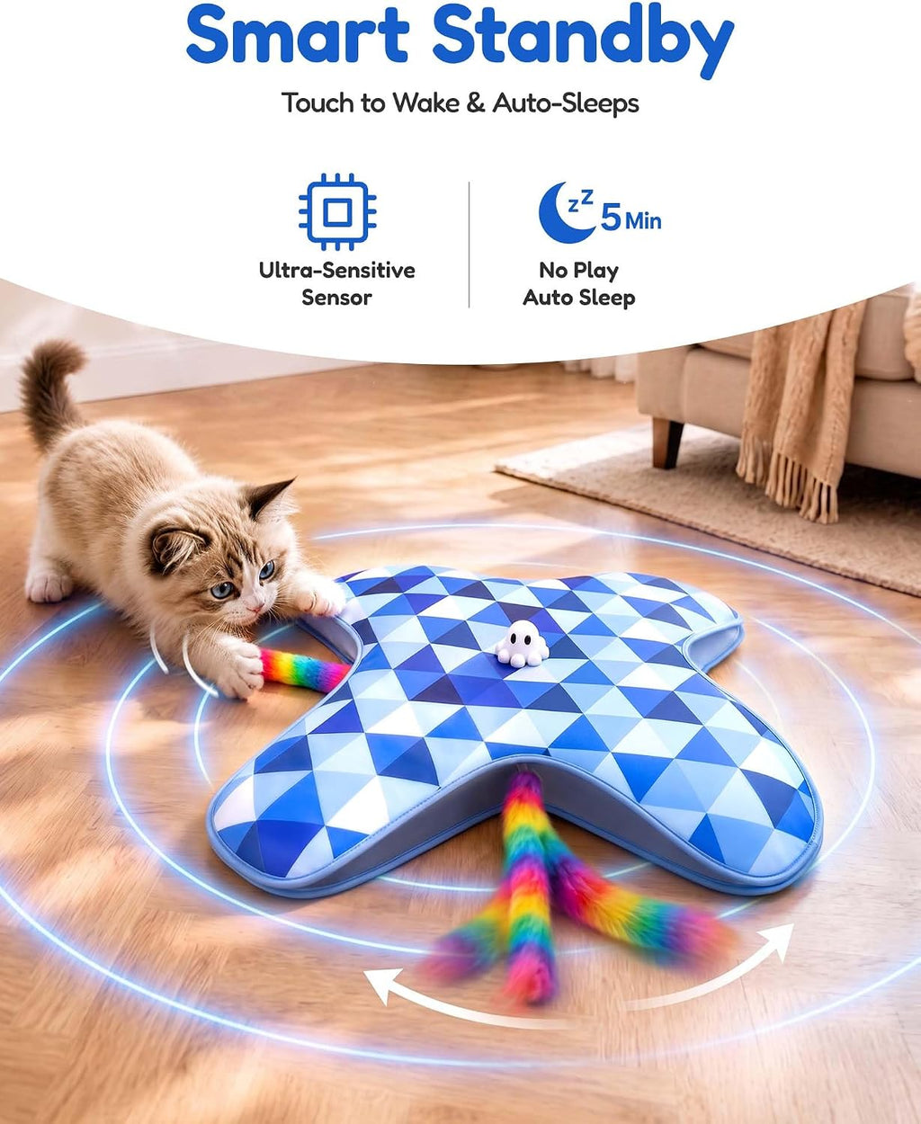 PetBusy Smart Interactive Cat Toys for Indoor Cats Chasing and Pouncing Fun