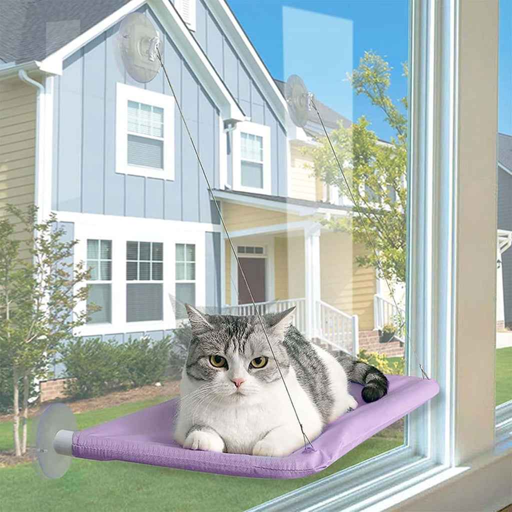 Khaki Cat Window Hammock Perch Cat Safety Sunny Bed with Durable Heavy Duty